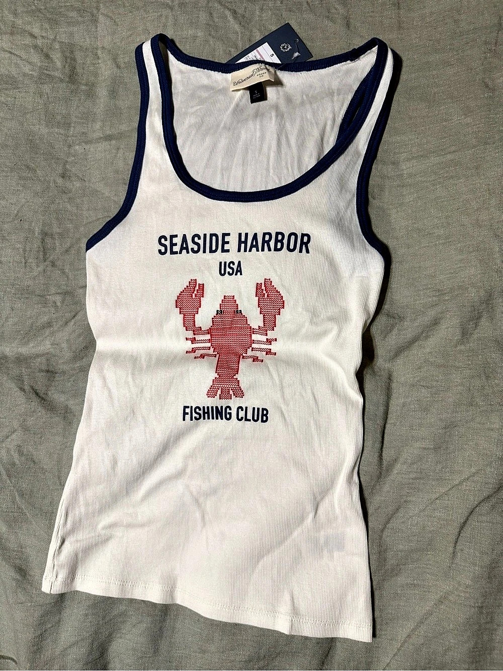Universal Thread Seaside Harbor Fishing Club Lobster Graphic Tank Top Size Small